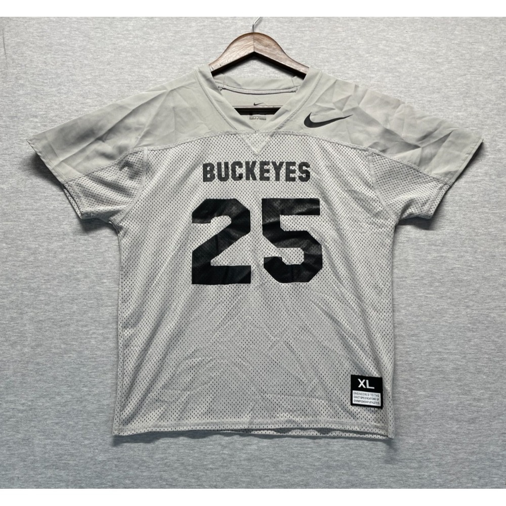 Ohio State Buckeyes Mesh Practice Jersey Boys XL Gray #25 Nike Dri Fit Football